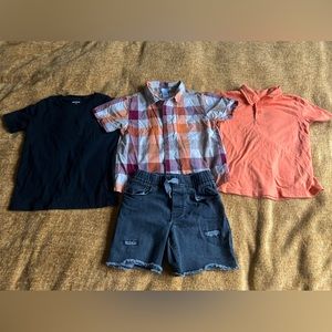 3t Toddler Boys 4 piece Bundle (3)shirts (1) short